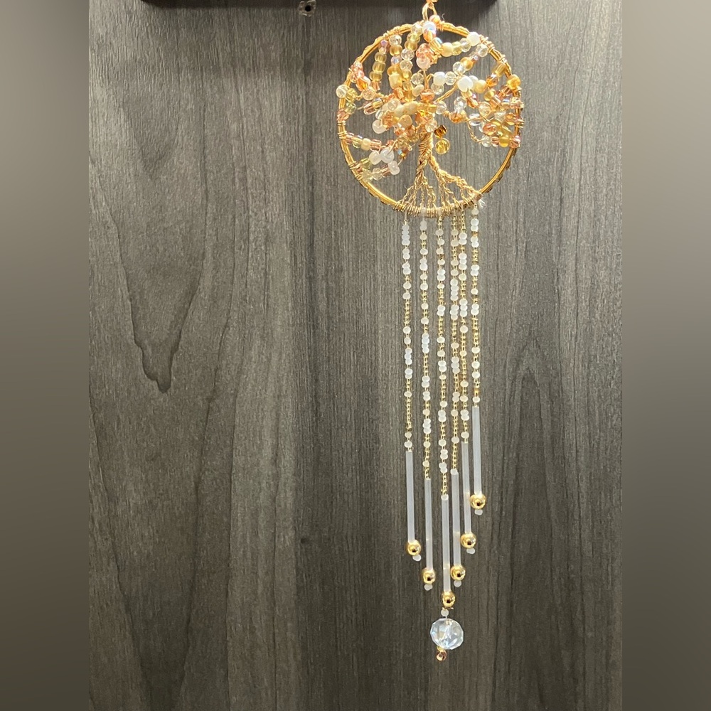Golden Apple Tree Handmade Tree of Life Kinetic Art Sculpture, Garden Collection